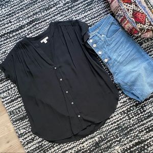 J.Crew Black Drapey Top
